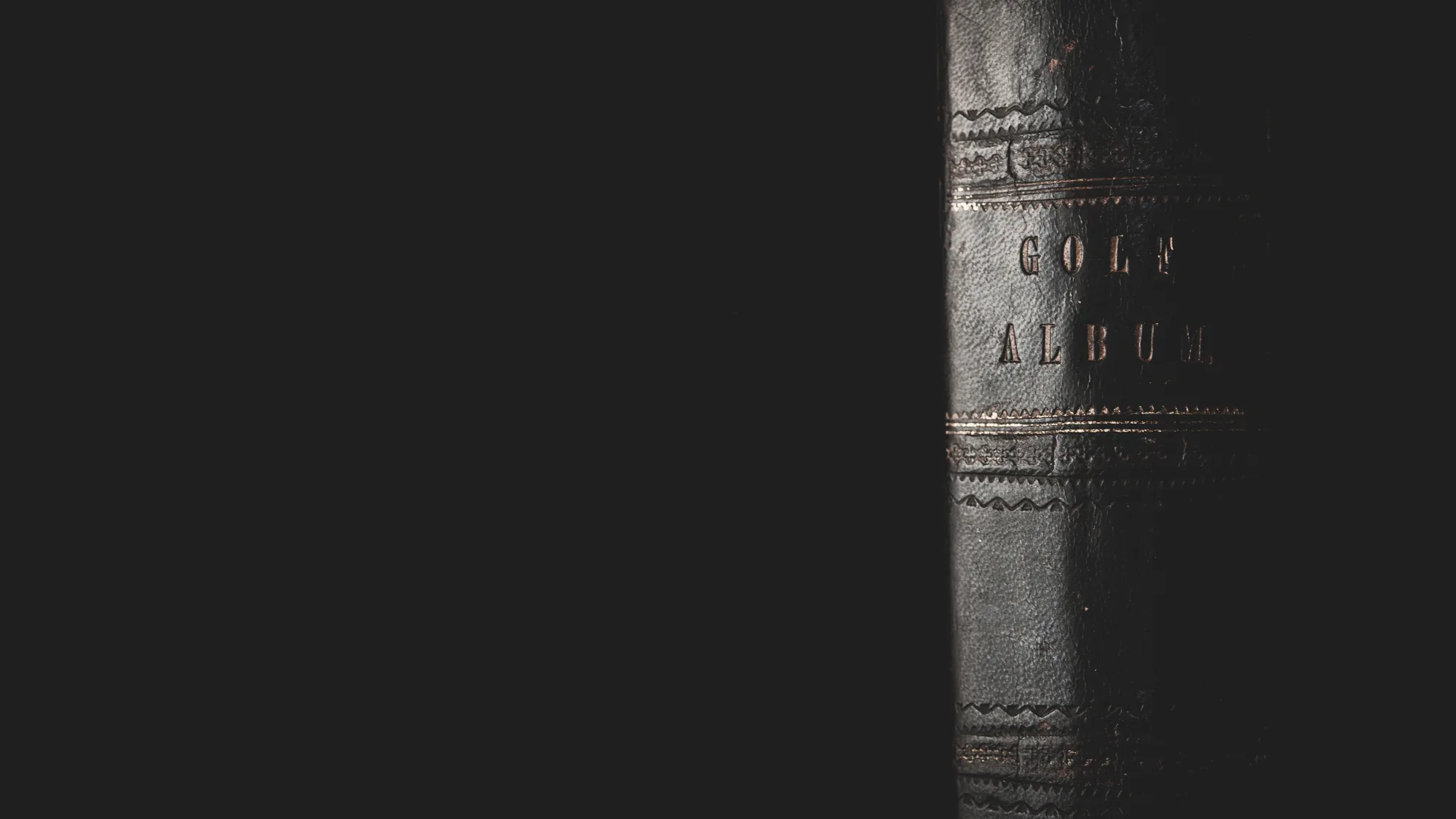 The spine of the Golf Album emerging from deep shadow